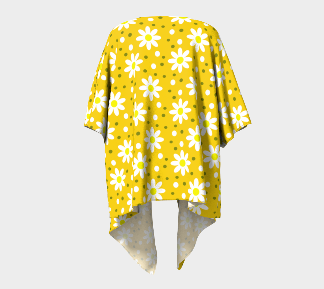 daisy dots yellow draped Kimono