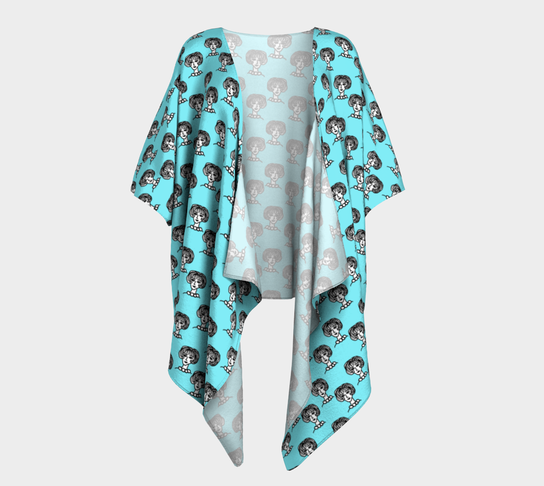 20s girl blue draped Kimono