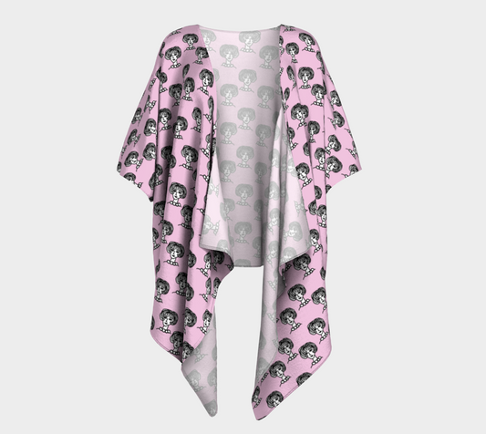 20s girl pink draped Kimono