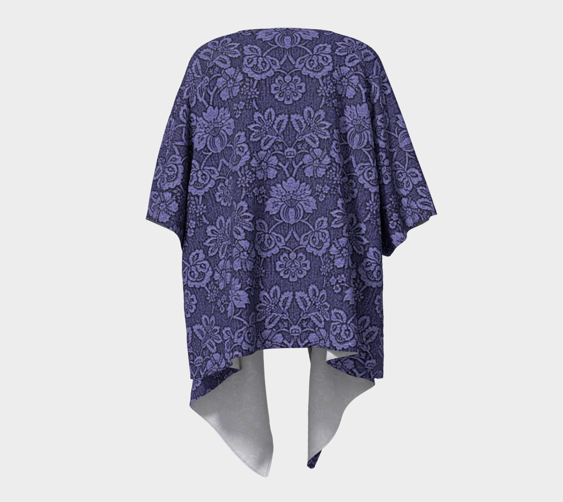 damask purple draped Kimono