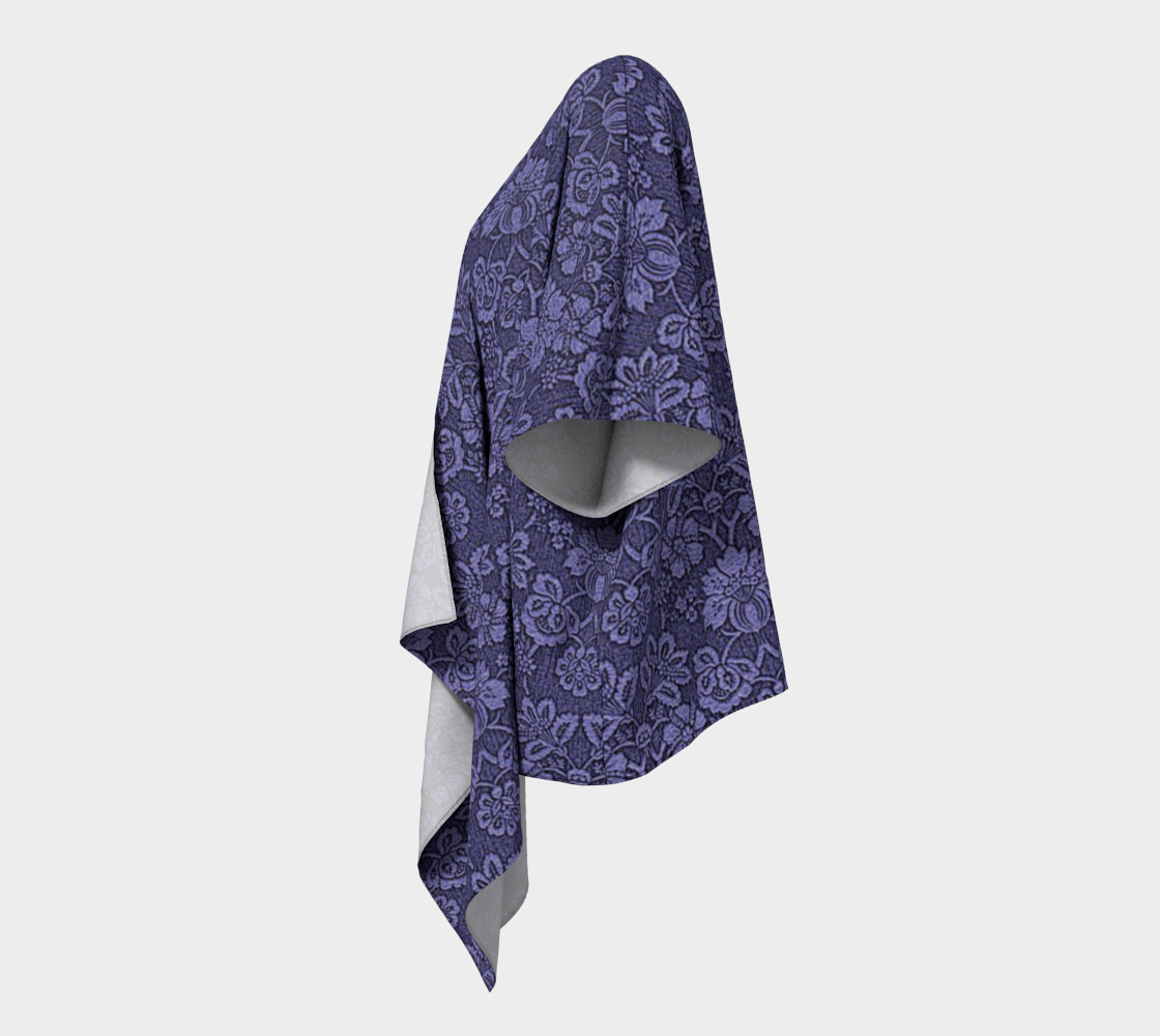 damask purple draped Kimono