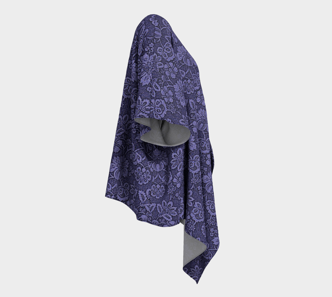 damask purple draped Kimono