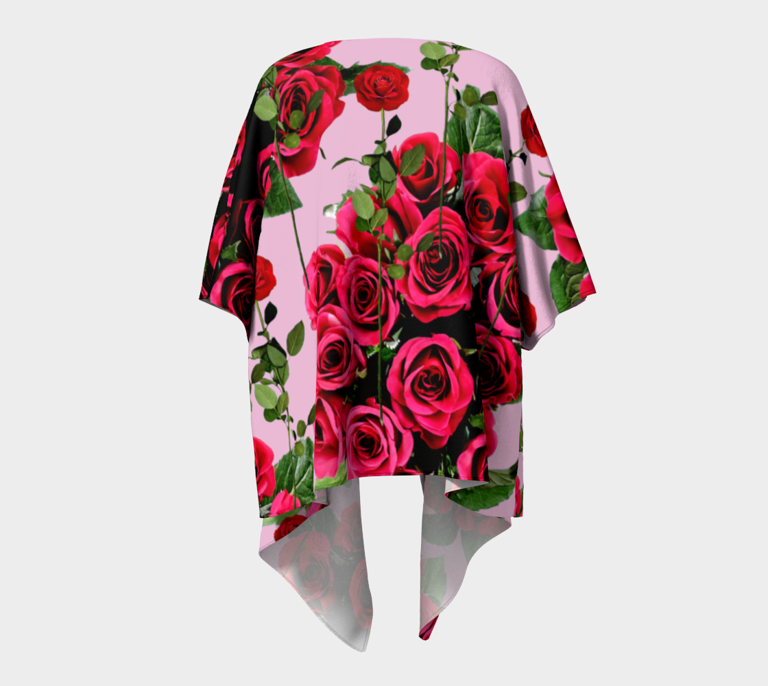 roses pink draped Kimono