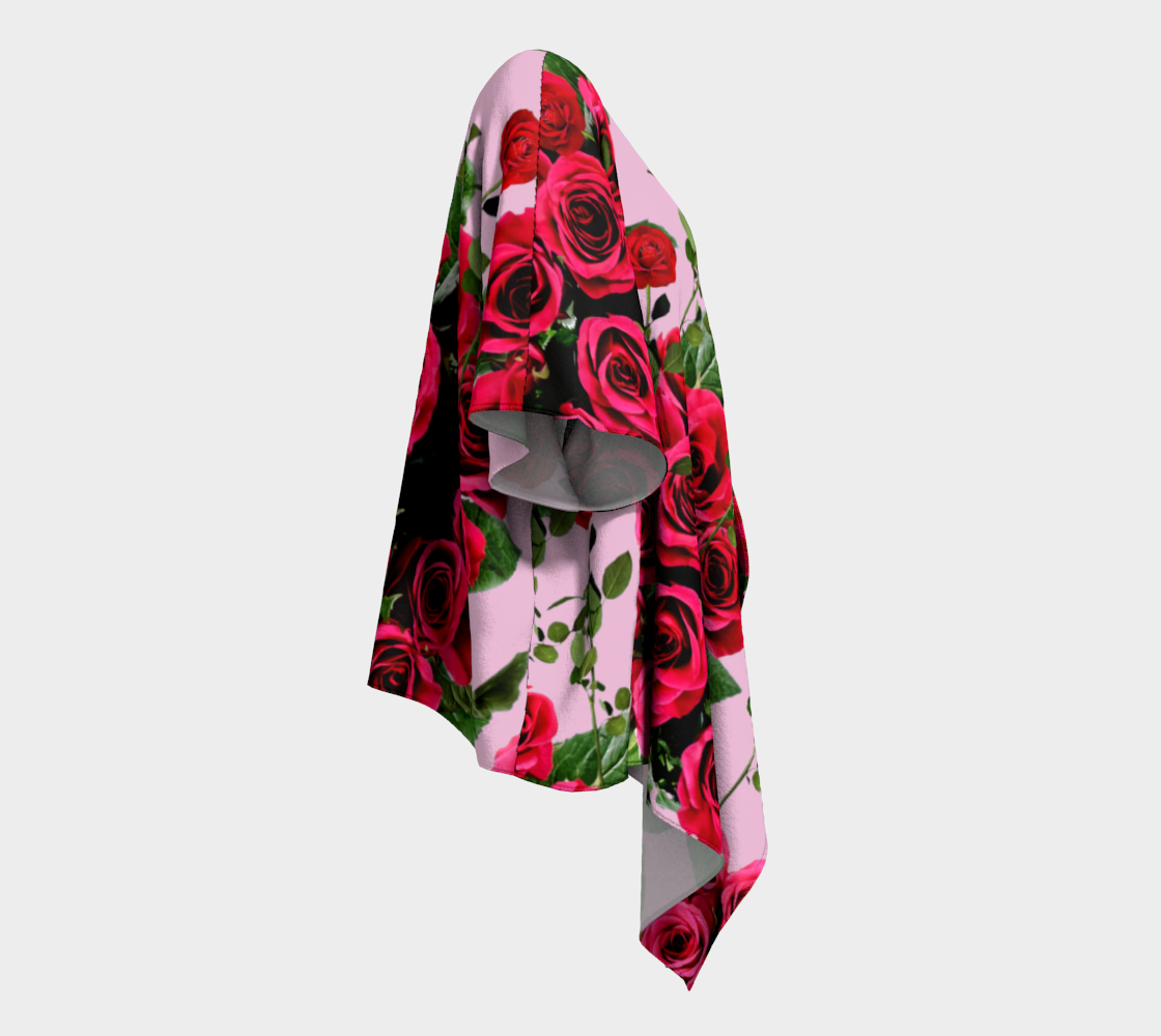 roses pink draped Kimono