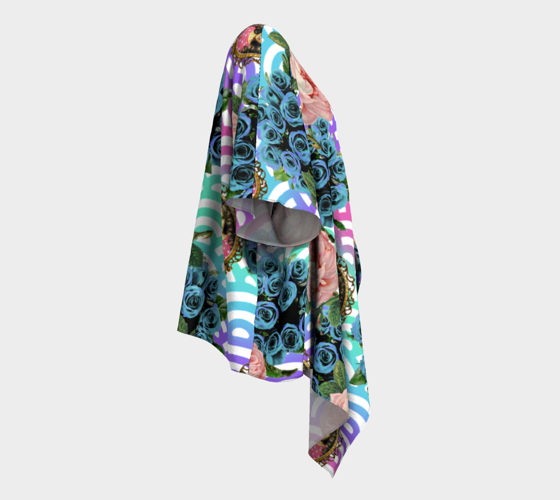 floral waves draped Kimono