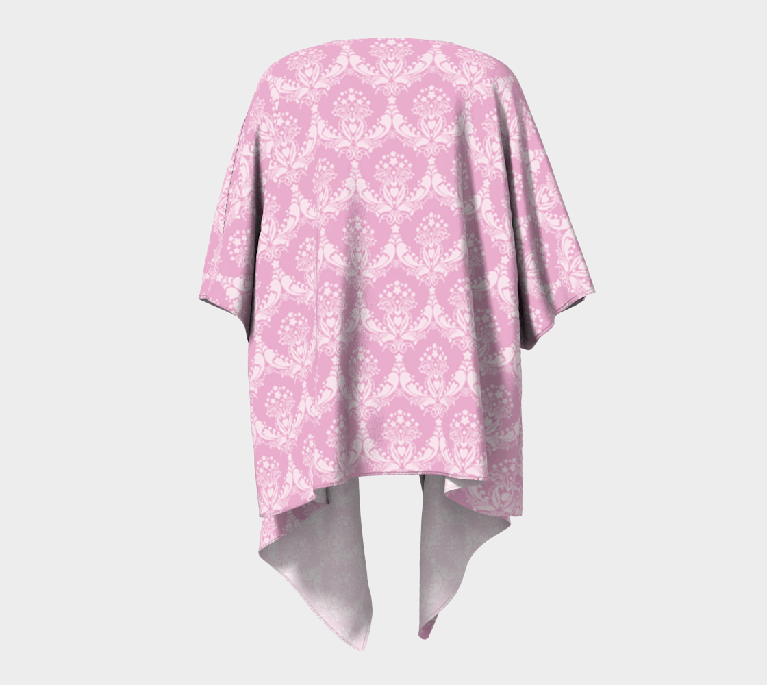 damask pink draped Kimono