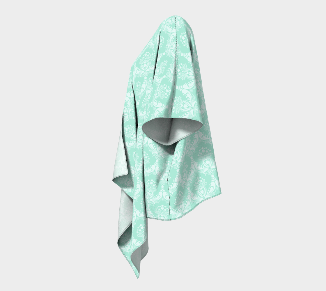 damask agua green draped Kimono