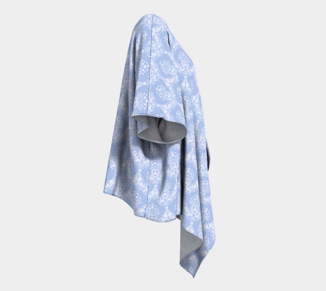 damask light blue draped Kimono