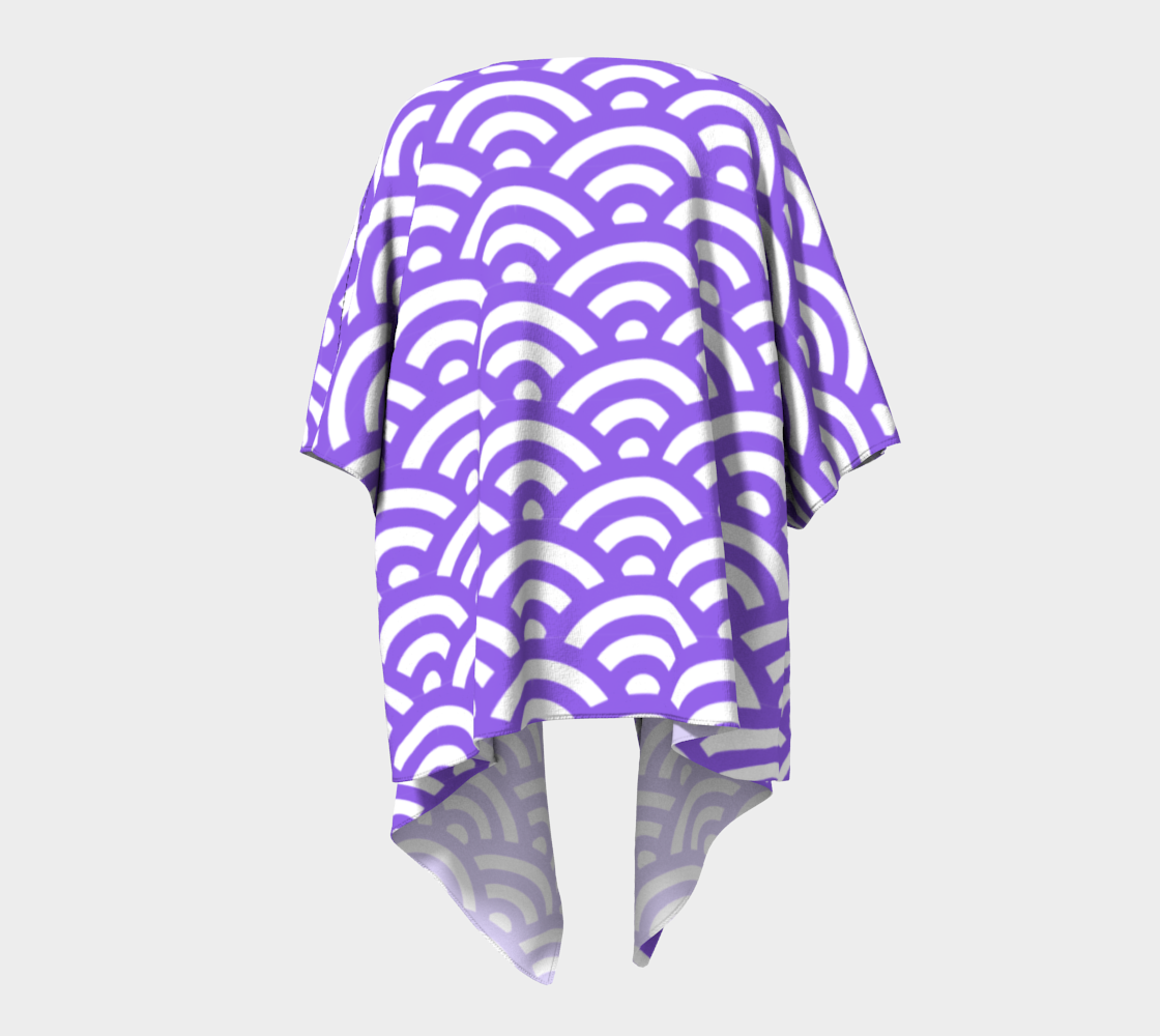 purple waves draped Kimono