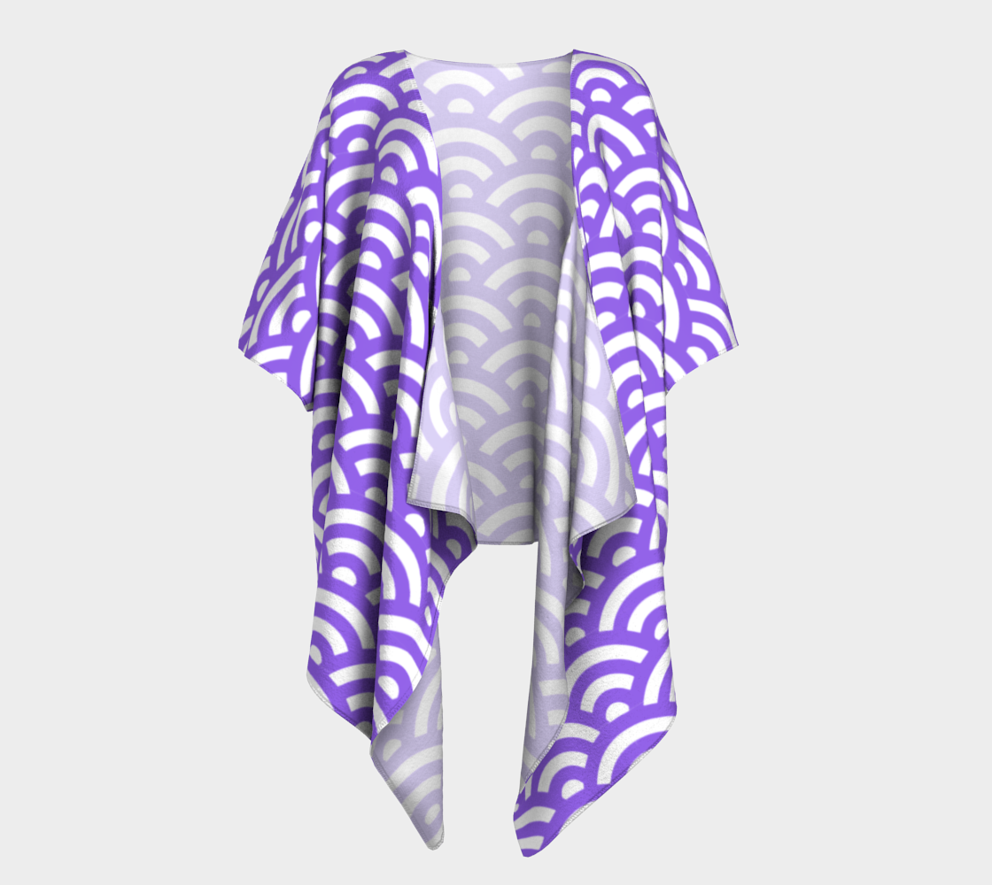 purple waves draped Kimono