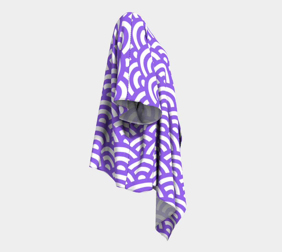 purple waves draped Kimono