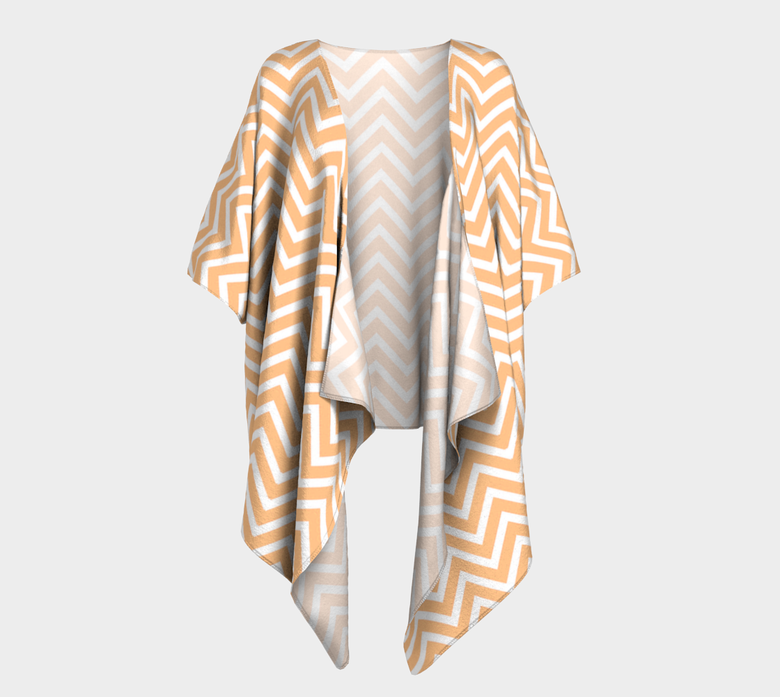 orange chevron draped Kimono