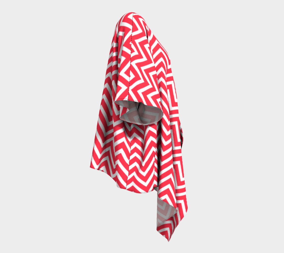 red chevron draped Kimono