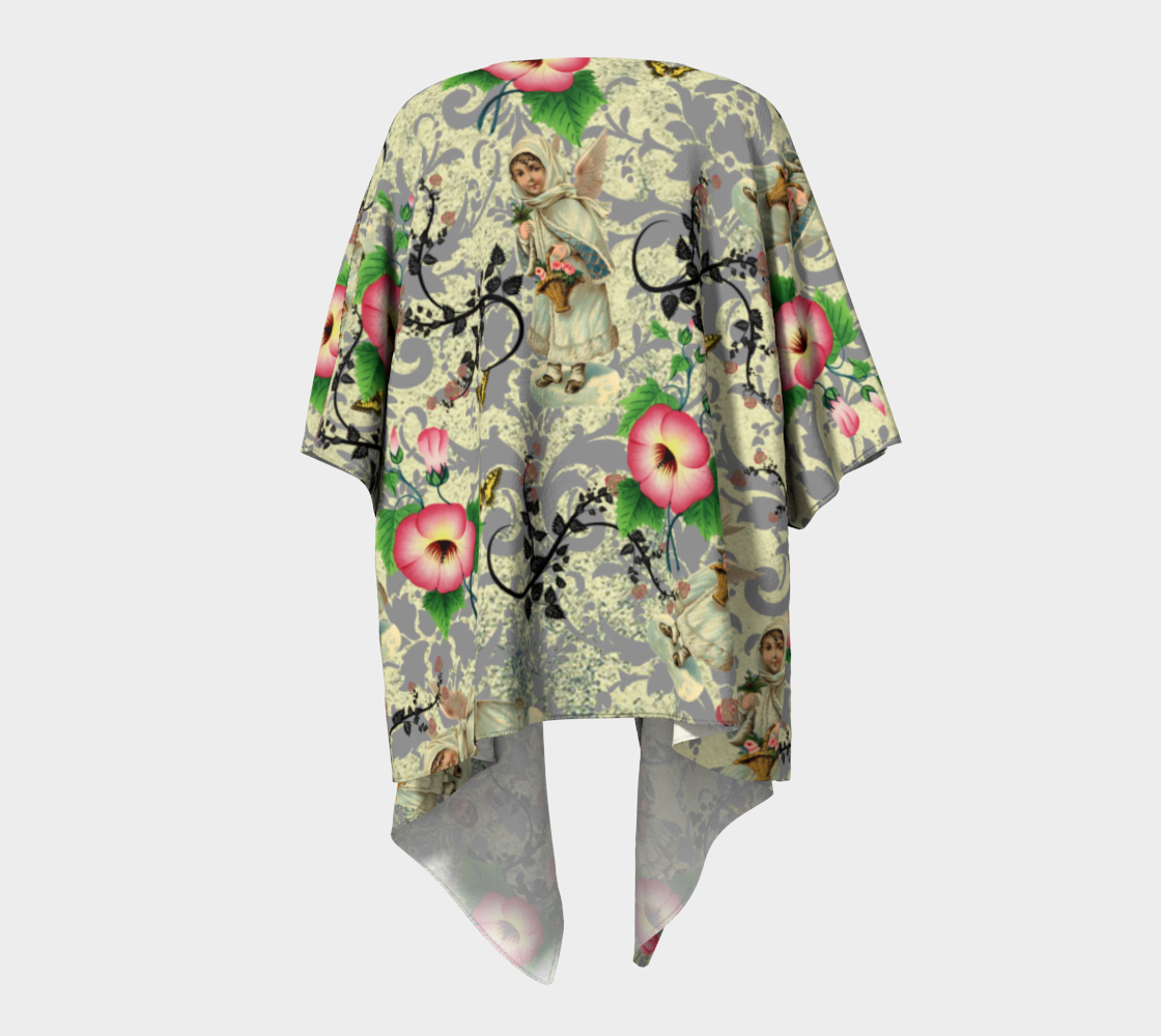 angel floral draped Kimono