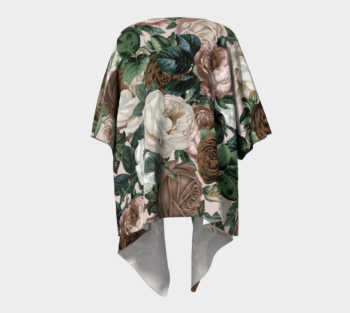 rose bushes brown draped Kimono