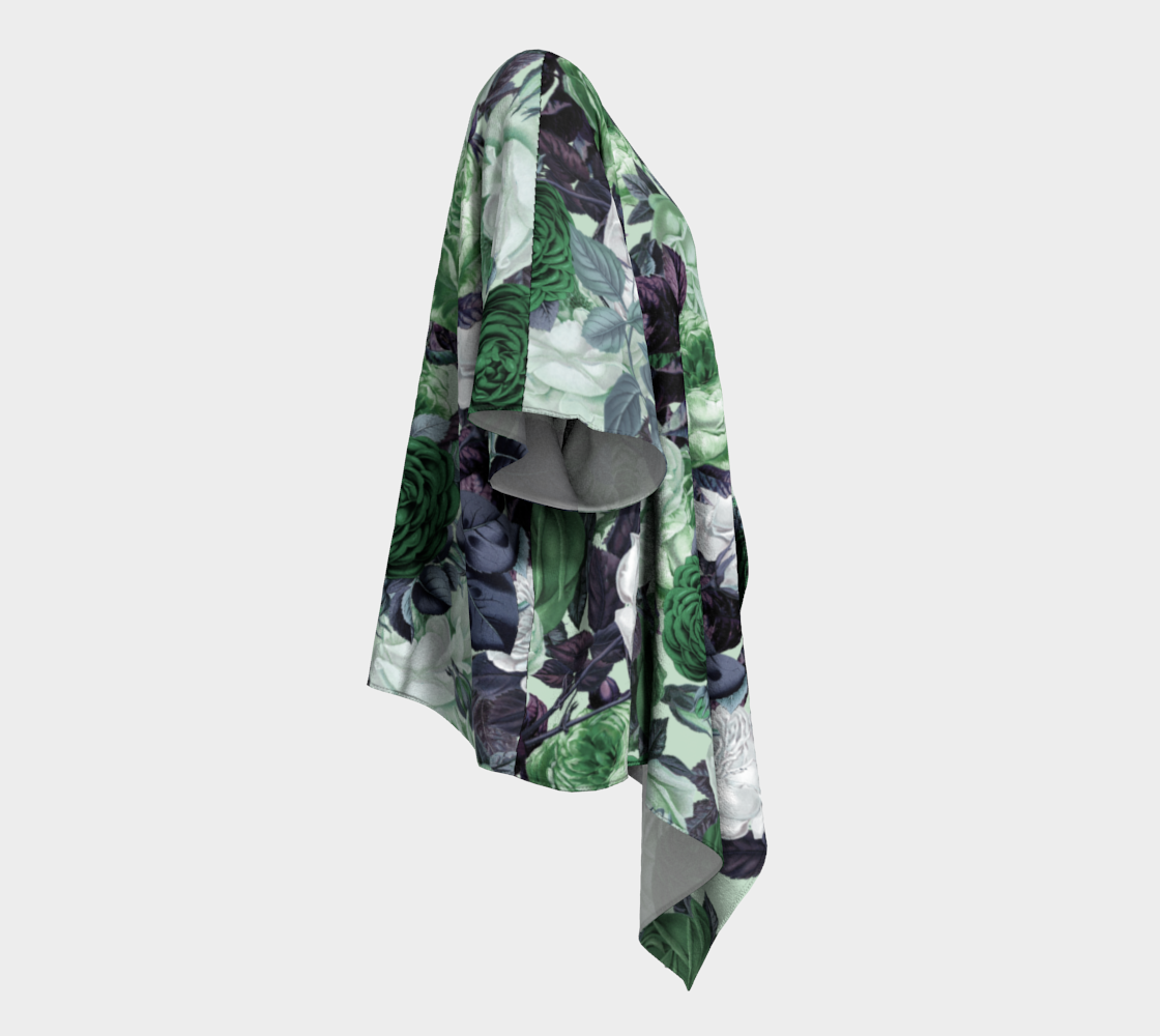 rose bushes green draped Kimono