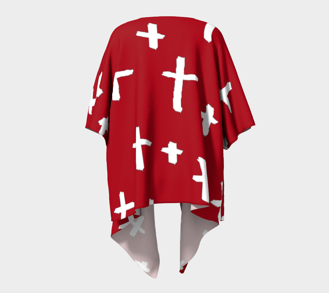 red white cross draped Kimono