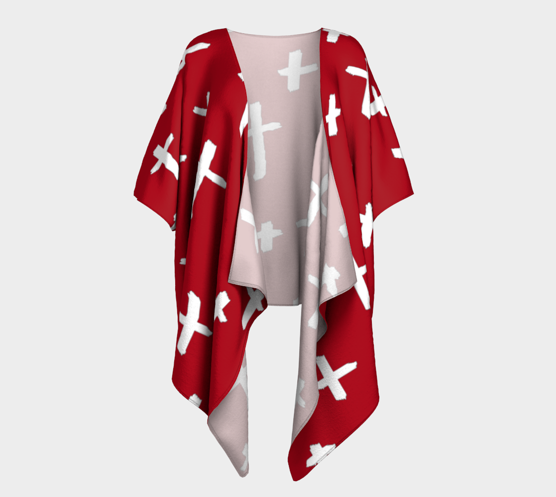 red white cross draped Kimono