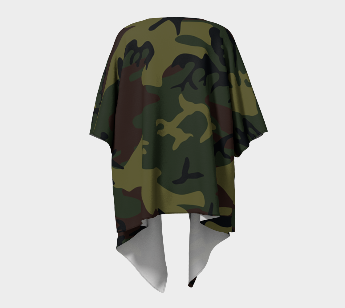 army green camo draped Kimono