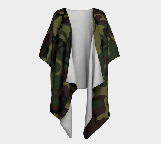 army green camo draped Kimono