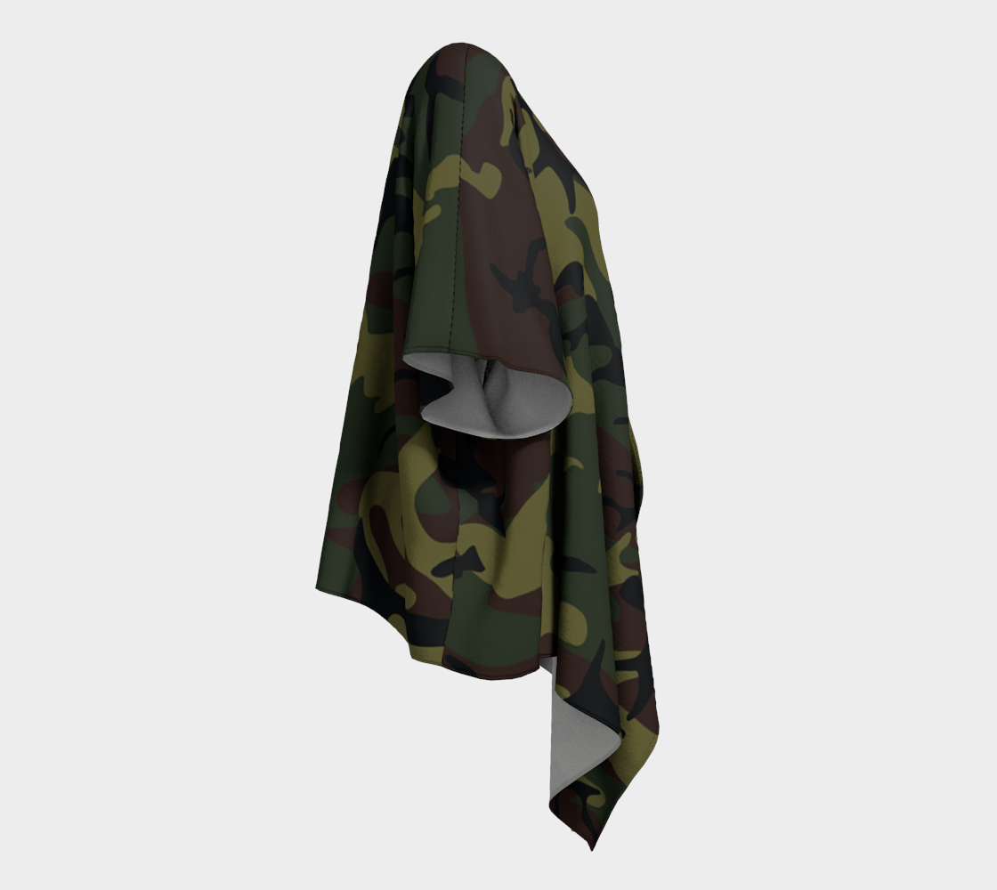 army green camo draped Kimono