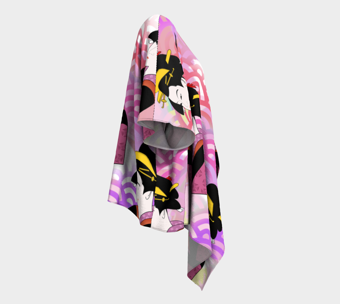 japanese abstract pink draped Kimono