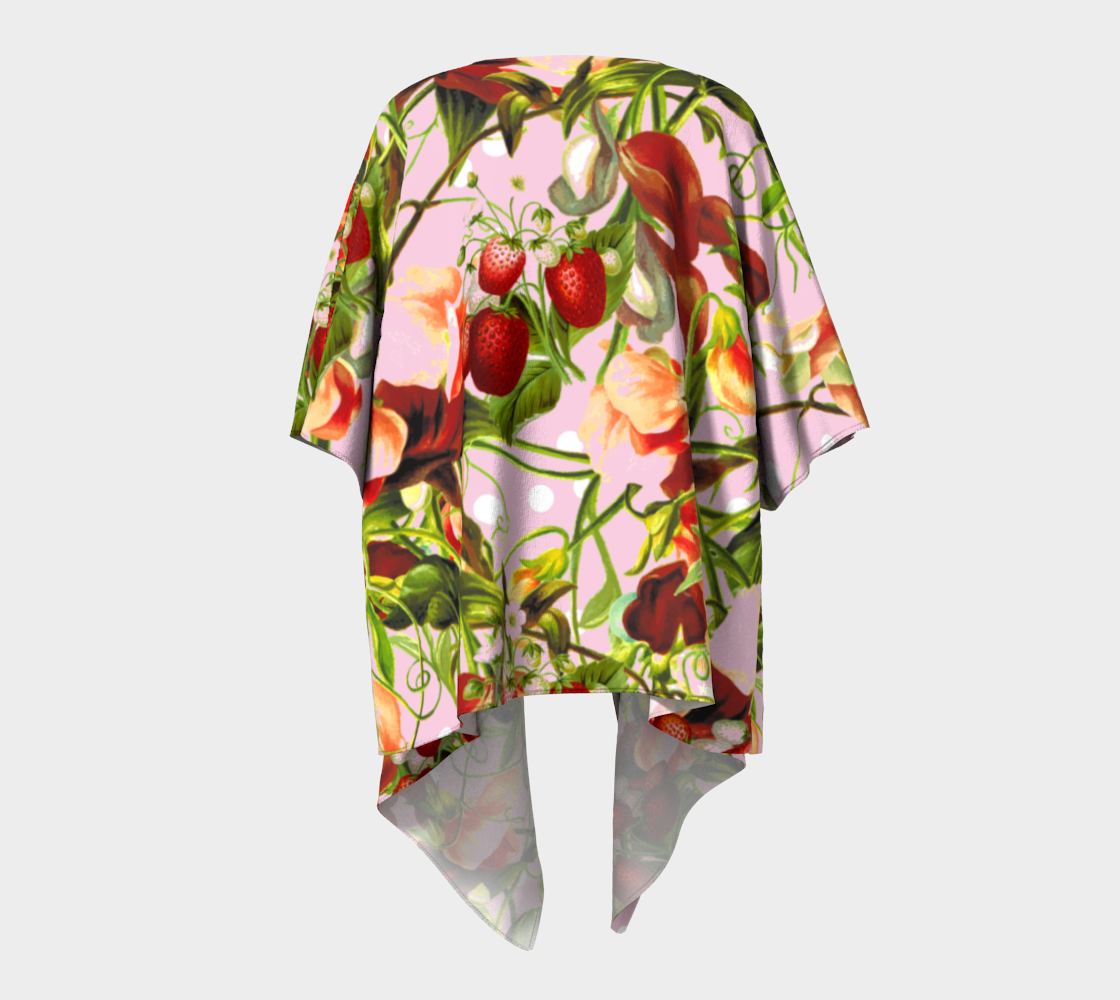 fruit blossom pink draped Kimono