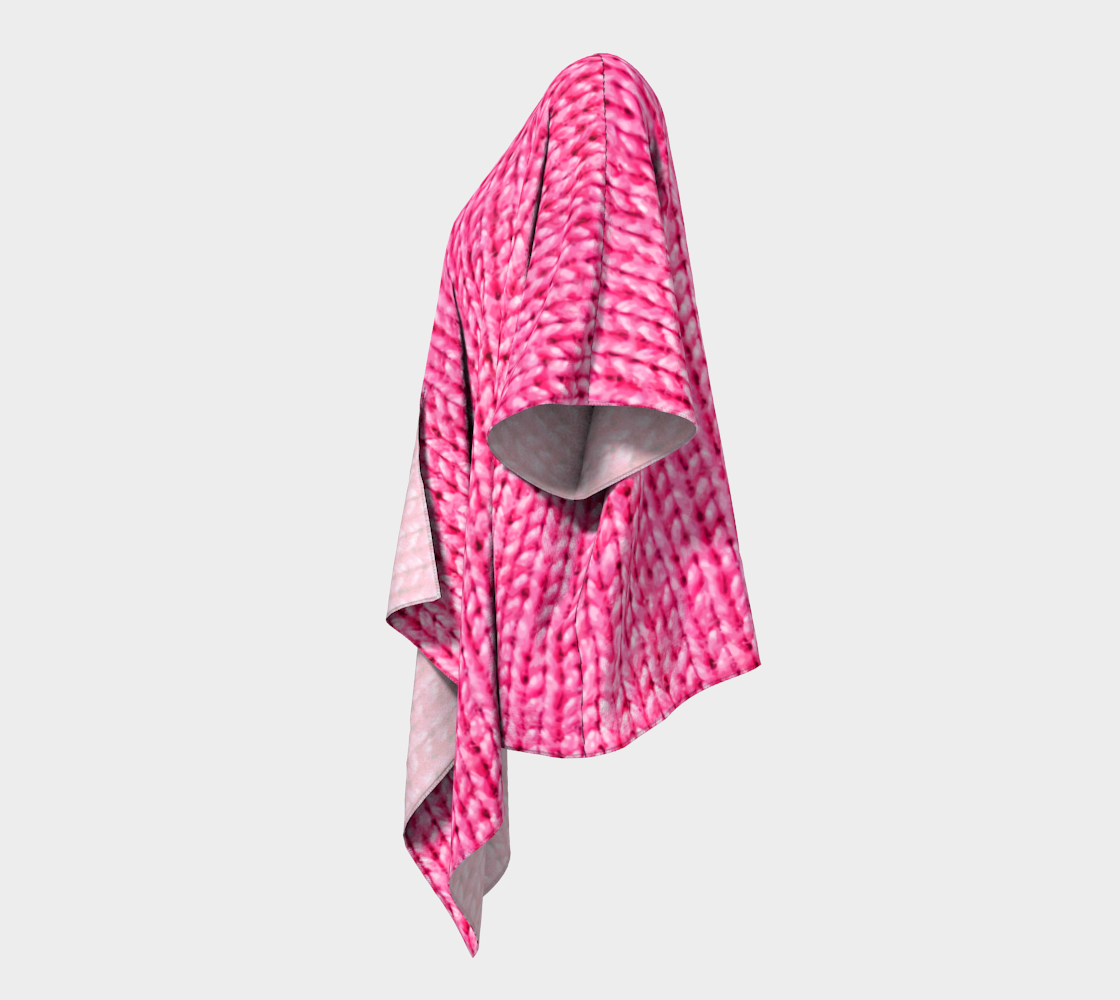 Knitted Wool bright pink draped Kimono