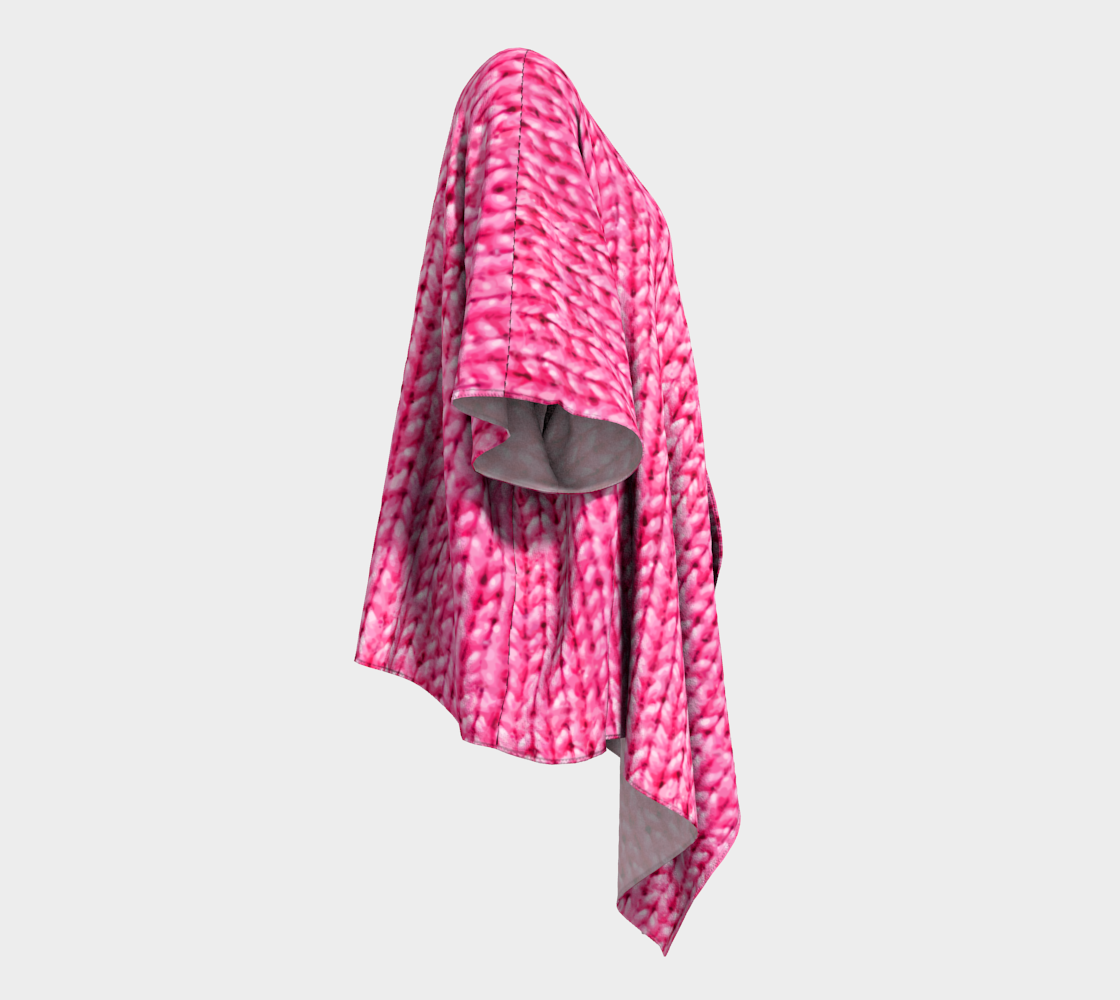 Knitted Wool bright pink draped Kimono