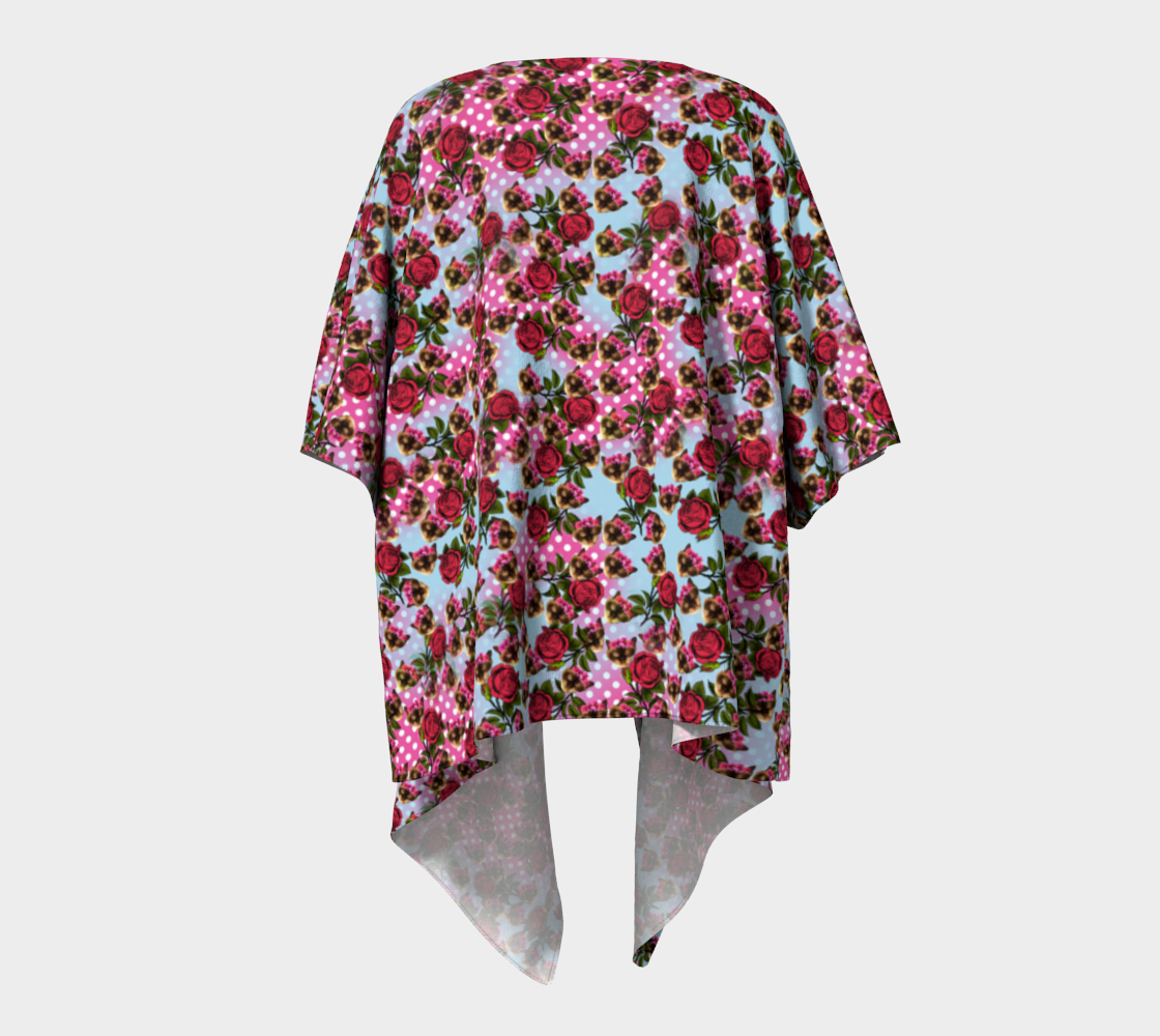 lazy cat ombre pattern draped Kimono