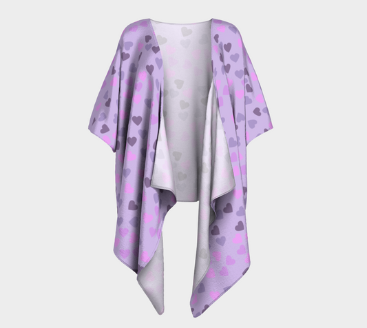 heart drops violet draped Kimono