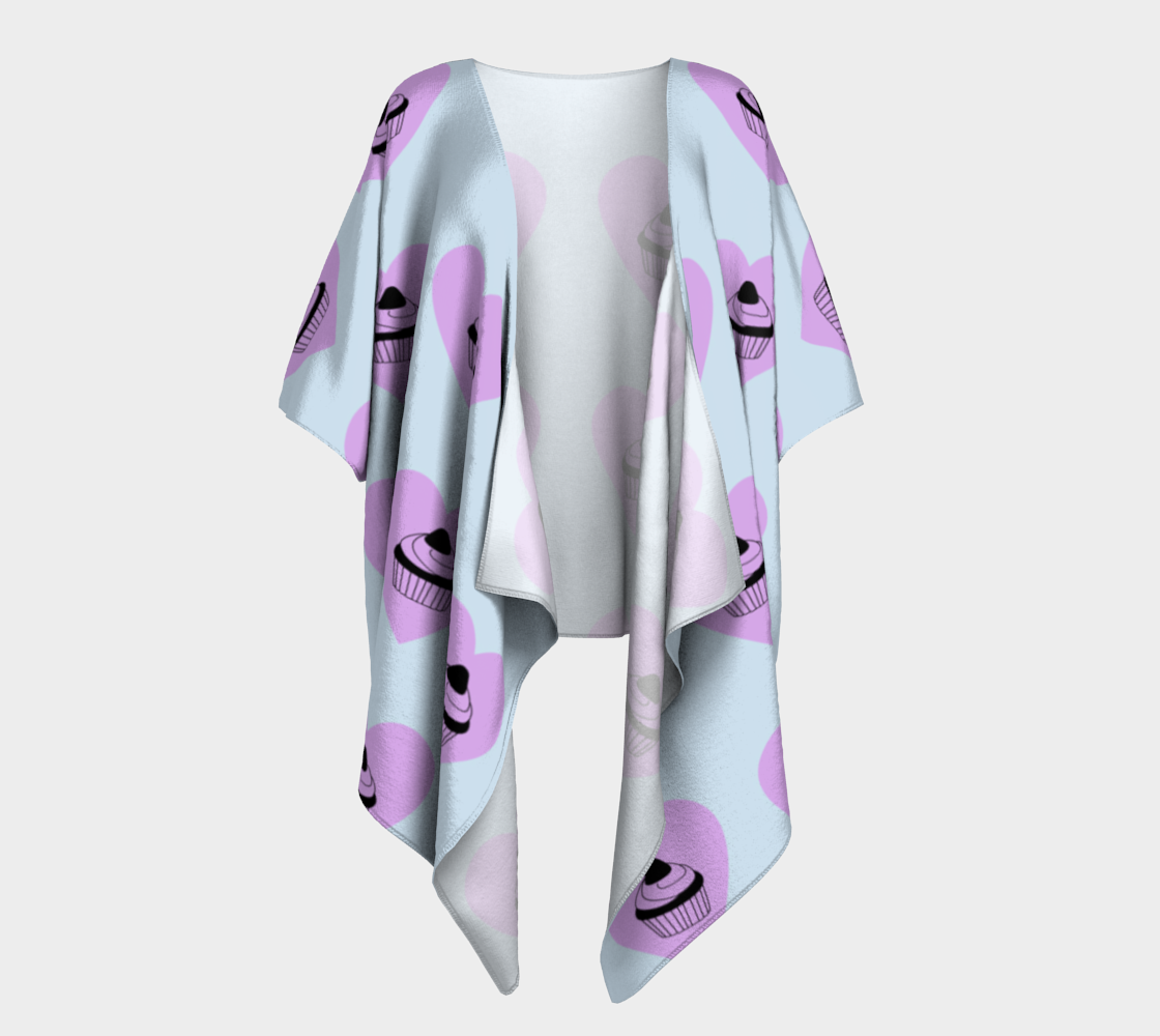 blue cupcake draped Kimono