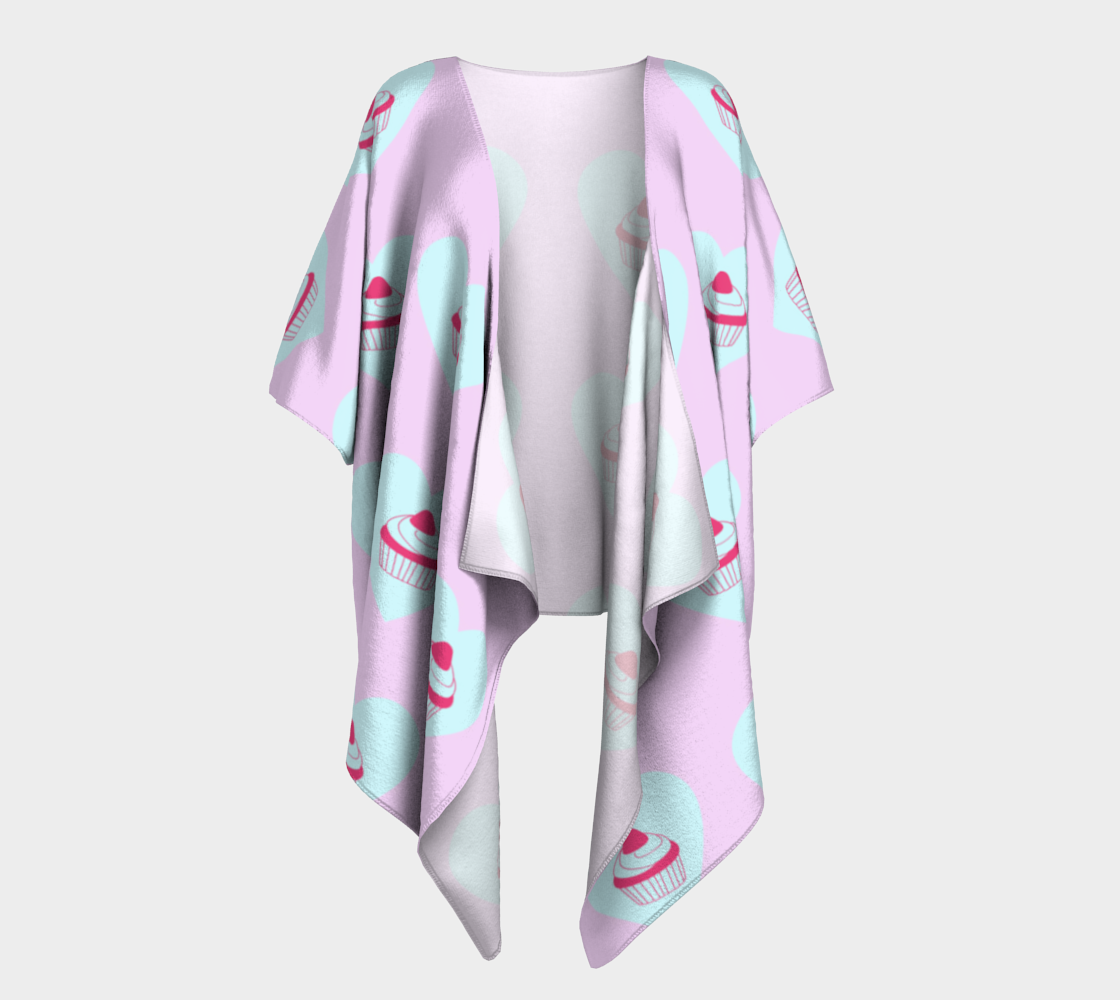 pink cupcake draped Kimono