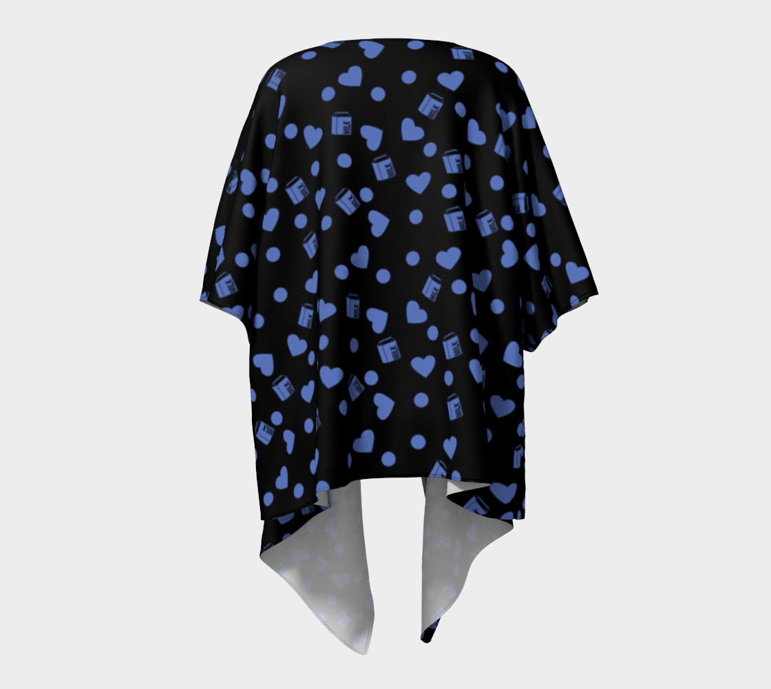 blue hearts draped Kimono