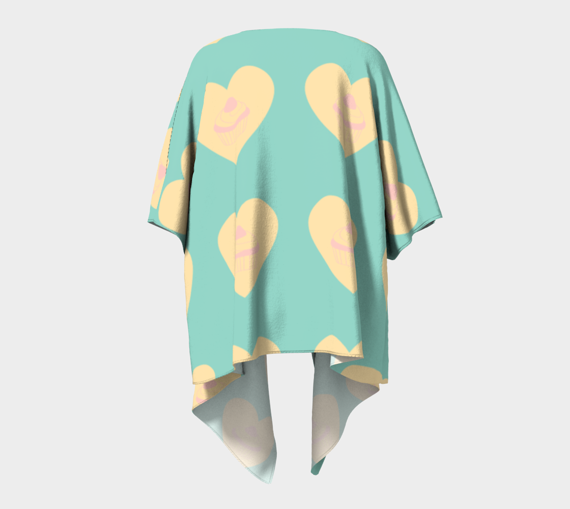 teal cupcakes draped Kimono