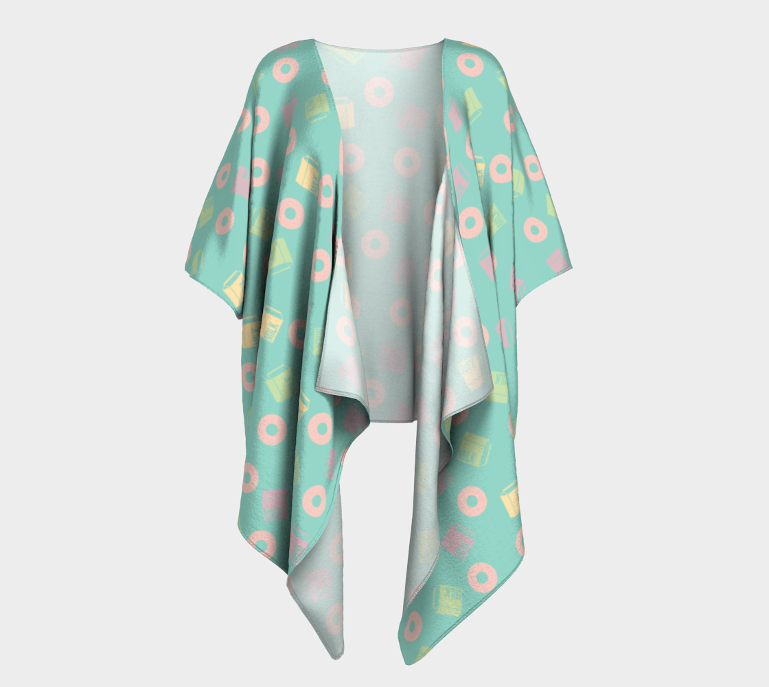 teal donuts and milk draped Kimono