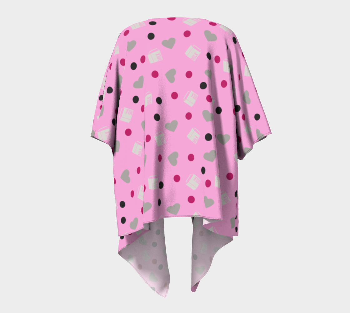 pink milk hearts draped Kimono