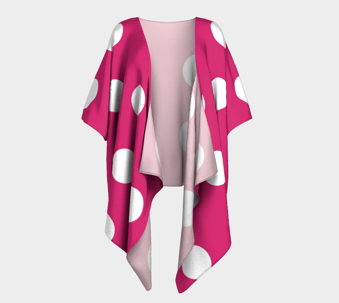 pink dot draped Kimono