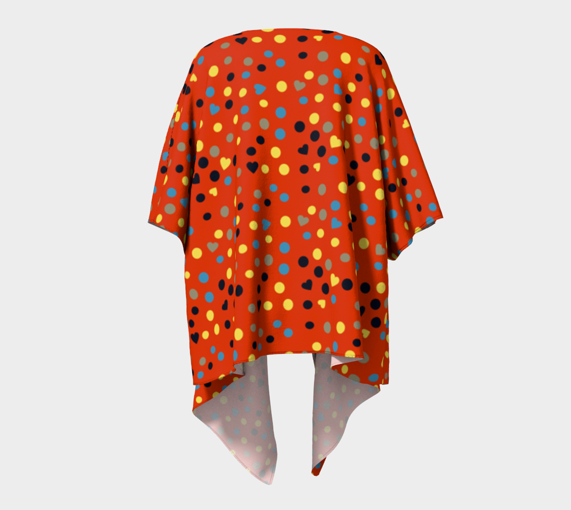 red retro dots draped Kimono