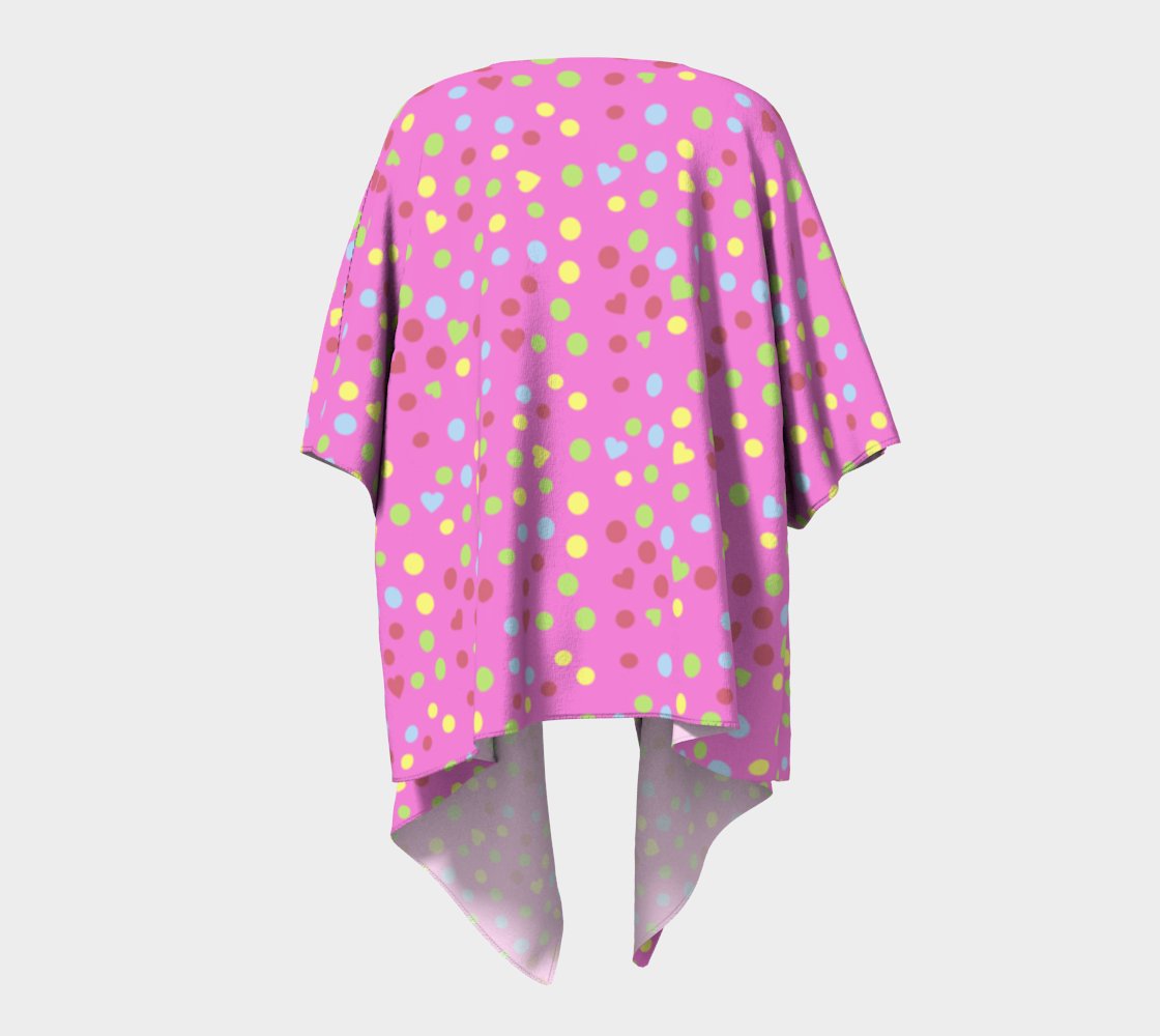 Pink heart drops draped Kimono