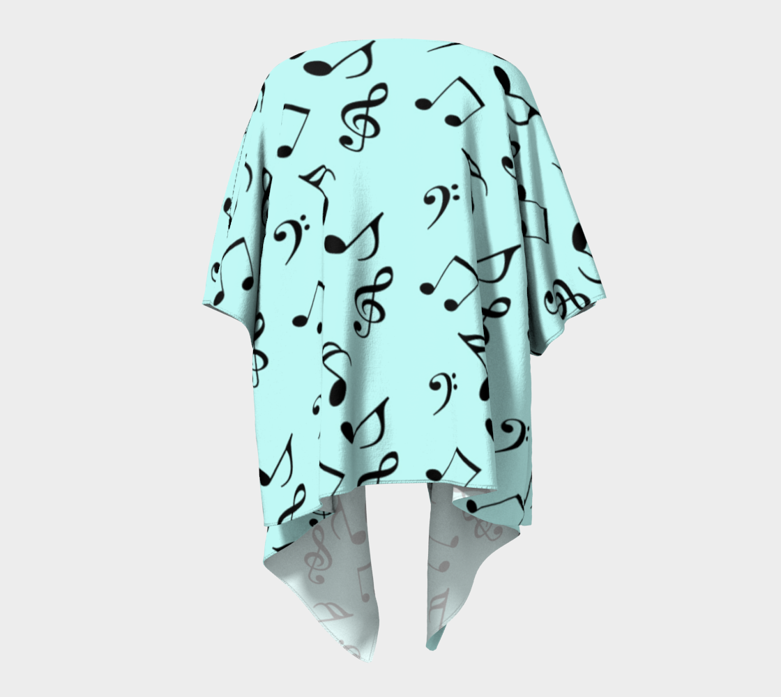 blue music draped Kimono