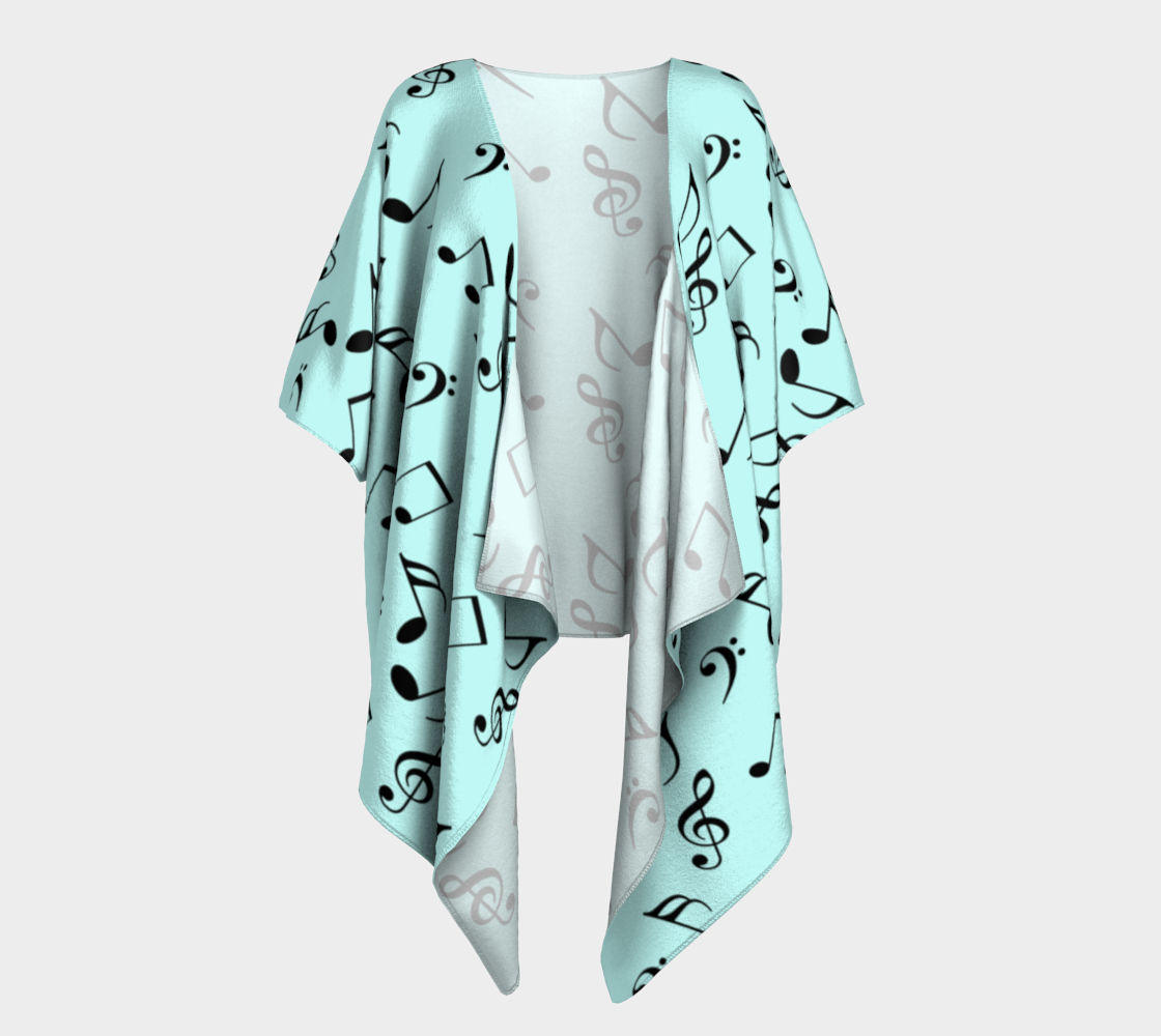 blue music draped Kimono