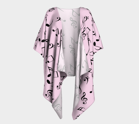 pink music draped Kimono