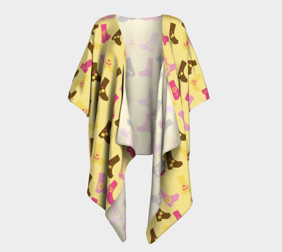 beige boots draped Kimono