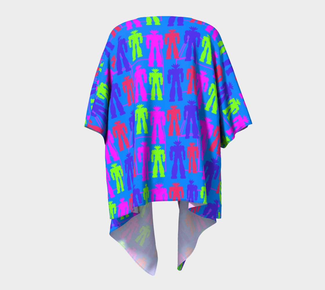 neon robot draped Kimono