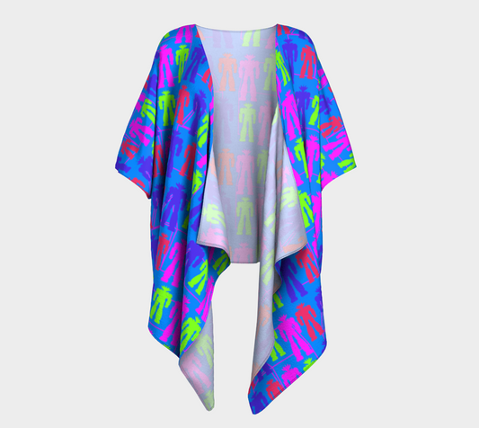 neon robot draped Kimono