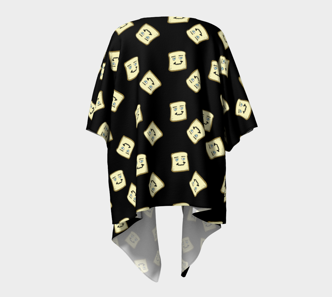 happy toast black draped Kimono