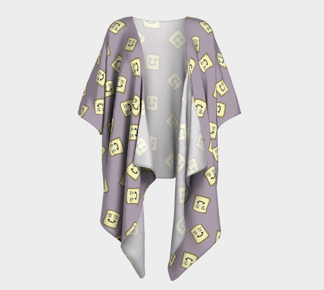 happy toast grey draped Kimono