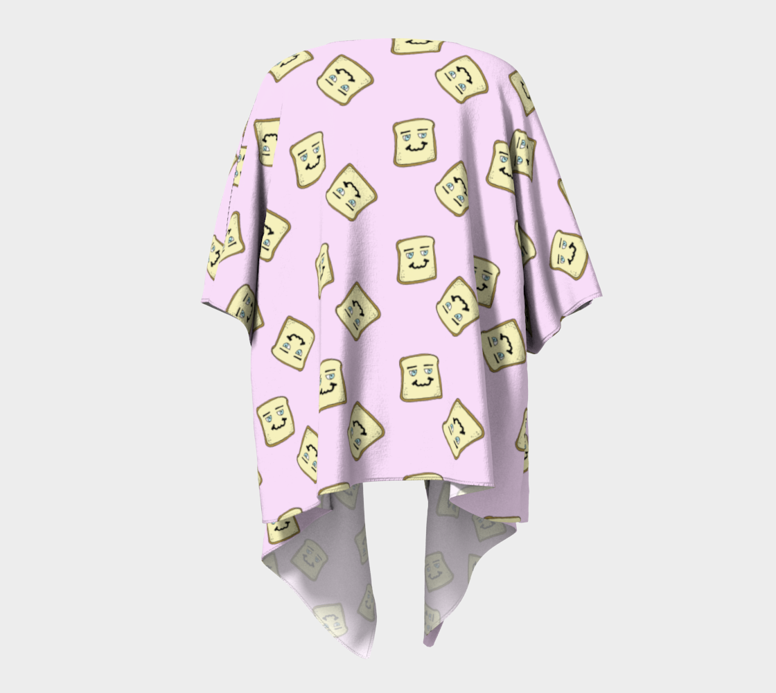 happy toast pink draped Kimono