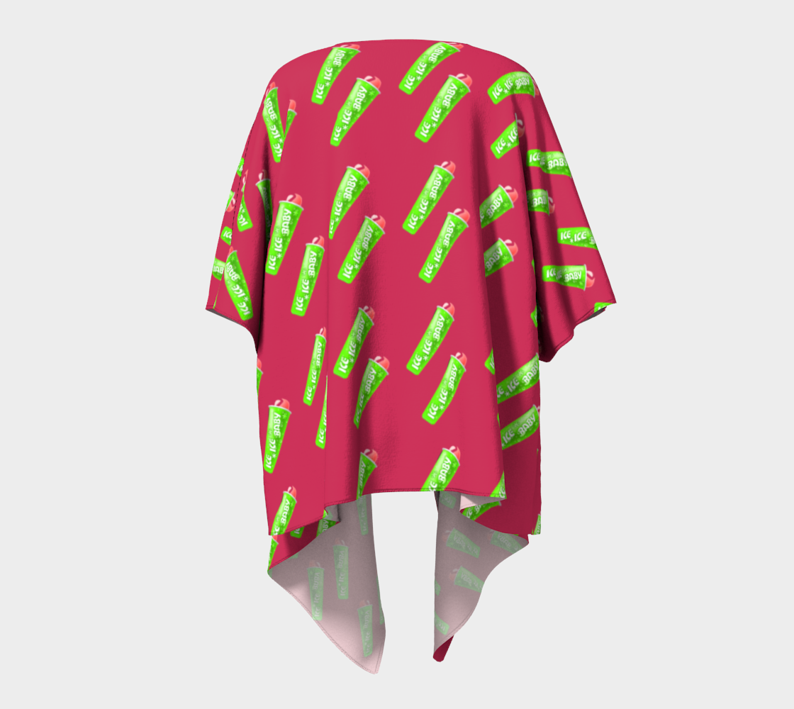 ice freeze pink pattern draped Kimono